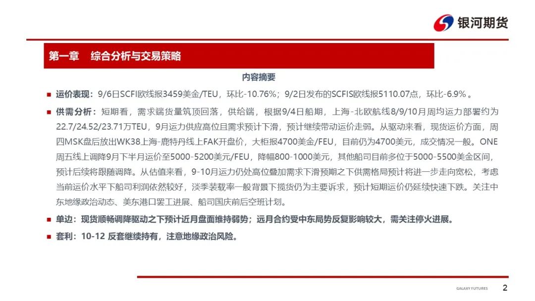 【集运指数（欧线）周报】现货维持顺畅下跌，关注后续停航计划